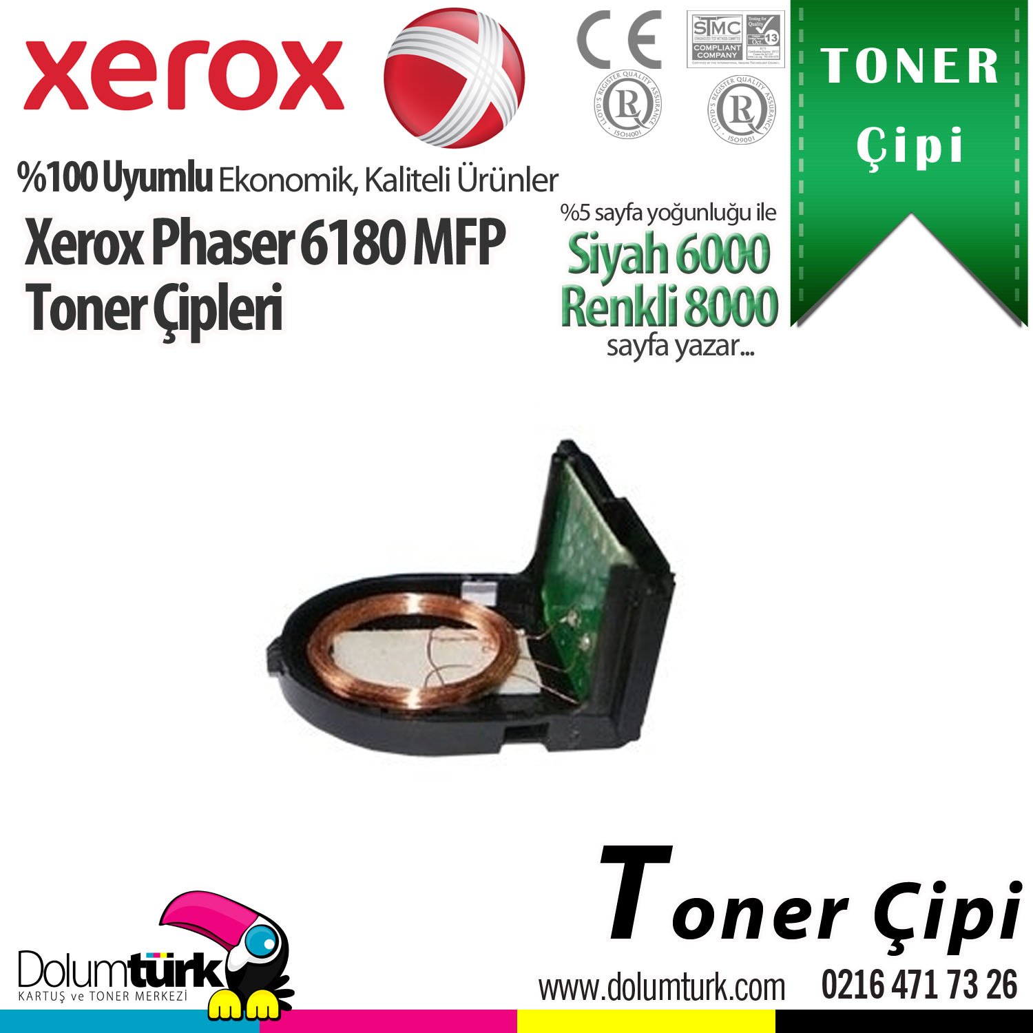 Xerox 113R00726 / 113R00725 / 113R00724 / 113R00723 Toner Çipi