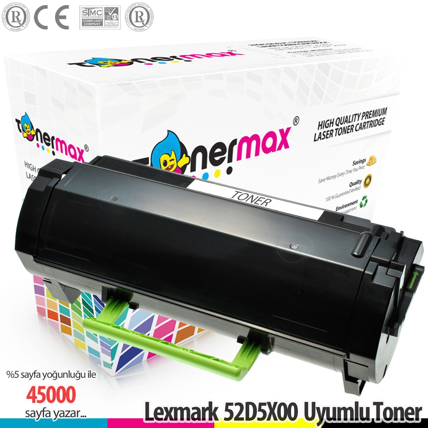 Lexmark 525X / 52D5X00 / MS711 / MS810 / MS811 / MS812 Muadil Toneri 45.000 Sayfalık.
