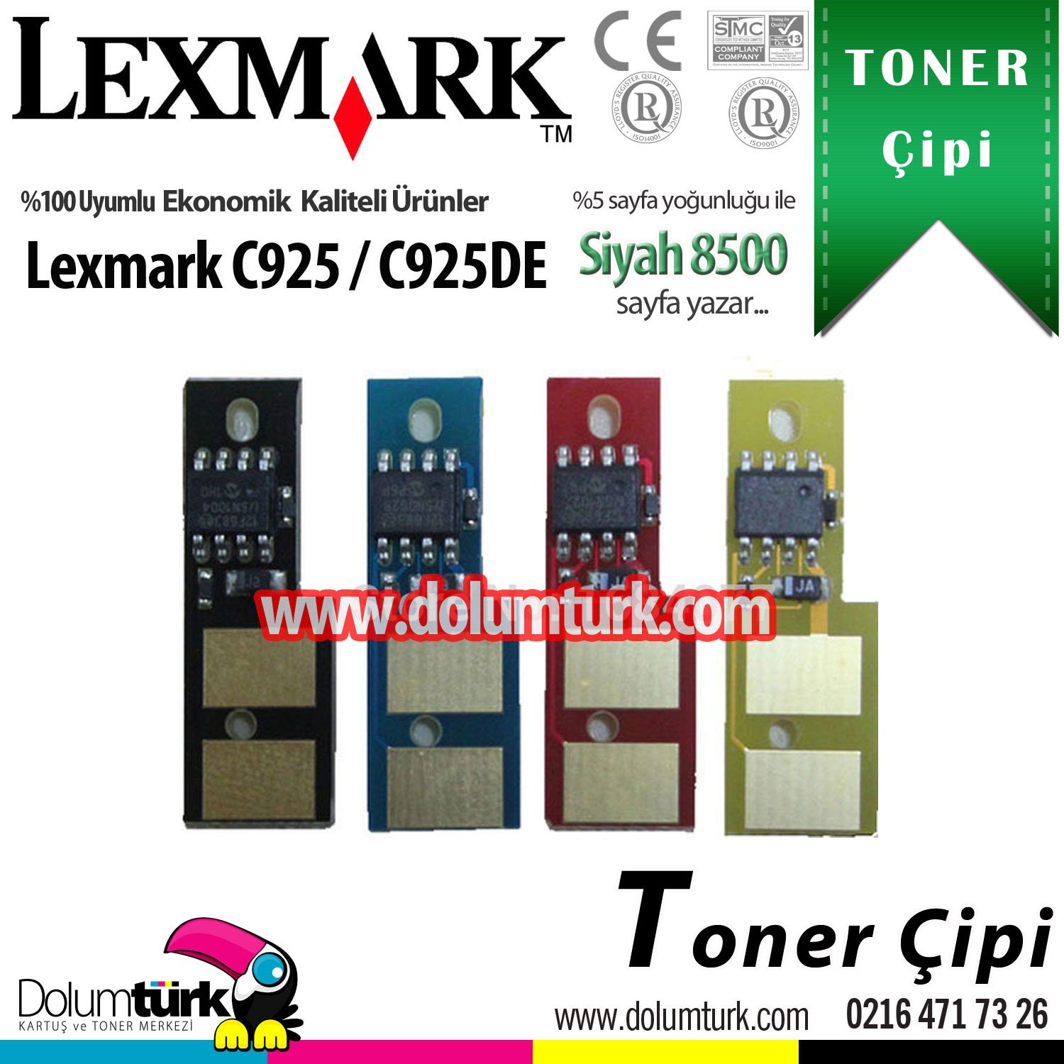 Lexmark C925 / C925DE /C925DTE Toner Çipi