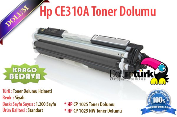 Hp CP1025 Toner Dolumu , Hp CE310A Toner Dolumu