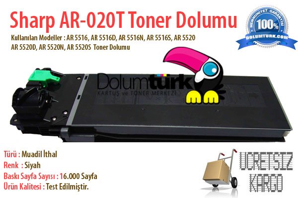 Sharp AR-020T  Toner Dolumu , AR-5516, AR-5520 Fotokopi Toneri Dolumu