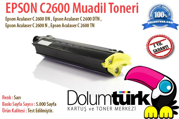 Epson C2600 Toner Dolumu Sarı , 2600n , C2600 , C2600n Yüksek Kapasite Sarı Toner
