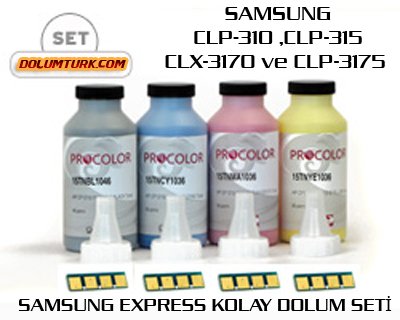 Samsung CLP-310 ,CLP-315 , CLX-3170 ve CLP-3175 Express Kolay Dolum Seti