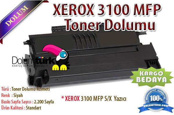 Xerox 3100 Toner Dolumu Fiyatı 106R01378 ( Xerox 3100 MFP Toner Dolumu ), Standart Kapasite  , Xerox Phaser 3100 MFP Sim Kart Dahil