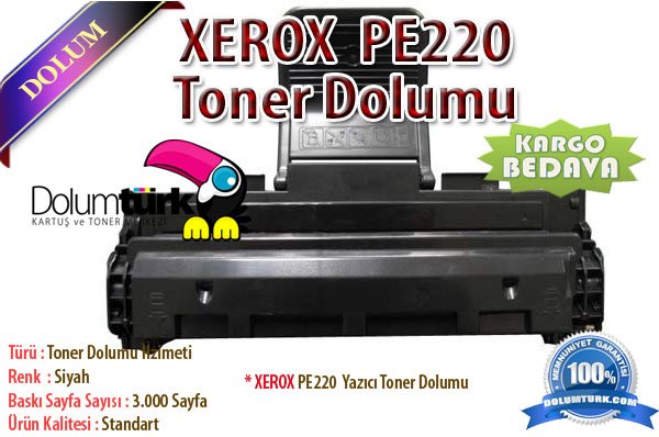 Xerox PE220 Toner Dolumu , Xerox 013R00621 Toner Dolumu