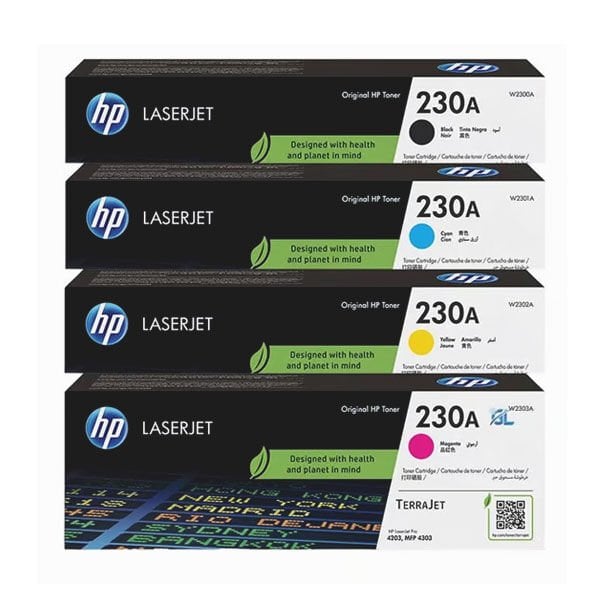 Hp 230A W2300A Orjinal Toner Takımı / Hp Color LaserJet Pro 4203dn / 4203dw / 4303dw / 4303fdn / 4303fdw