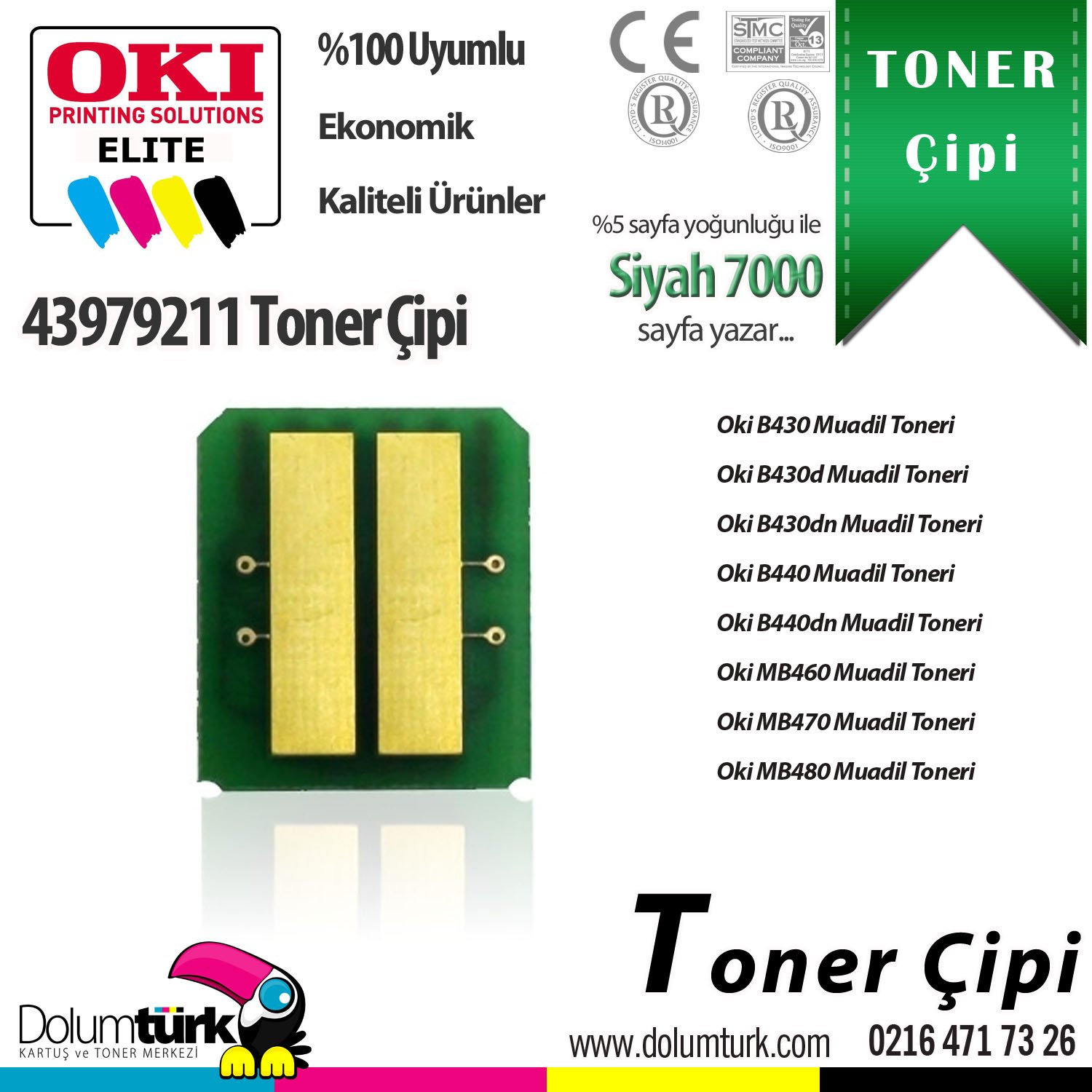 Oki 43979211 Toner Çipi