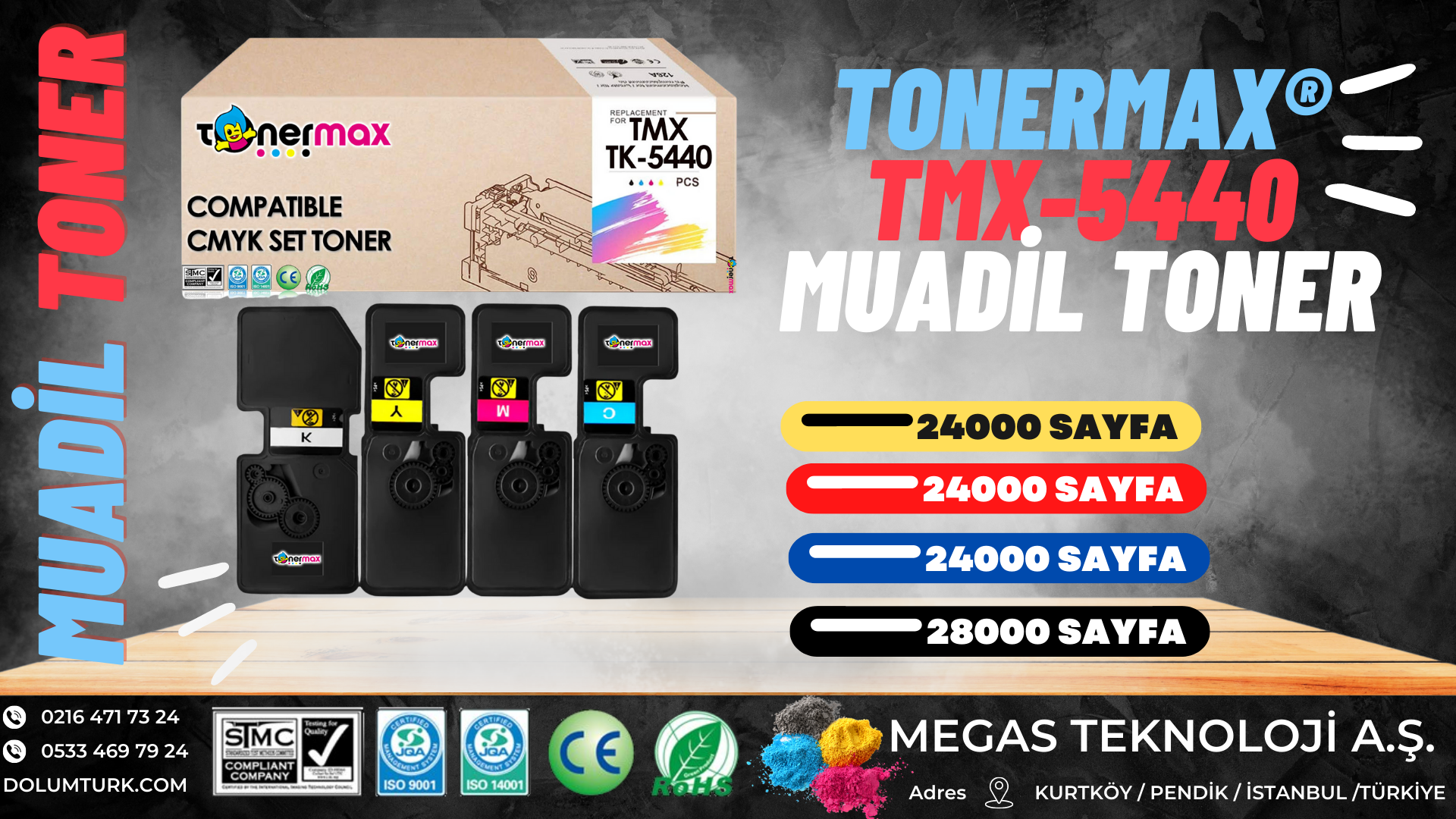 Kyocera TK-5440 Muadil Toner Takım / Kyocera ECOSYS PA2100 / MA2100