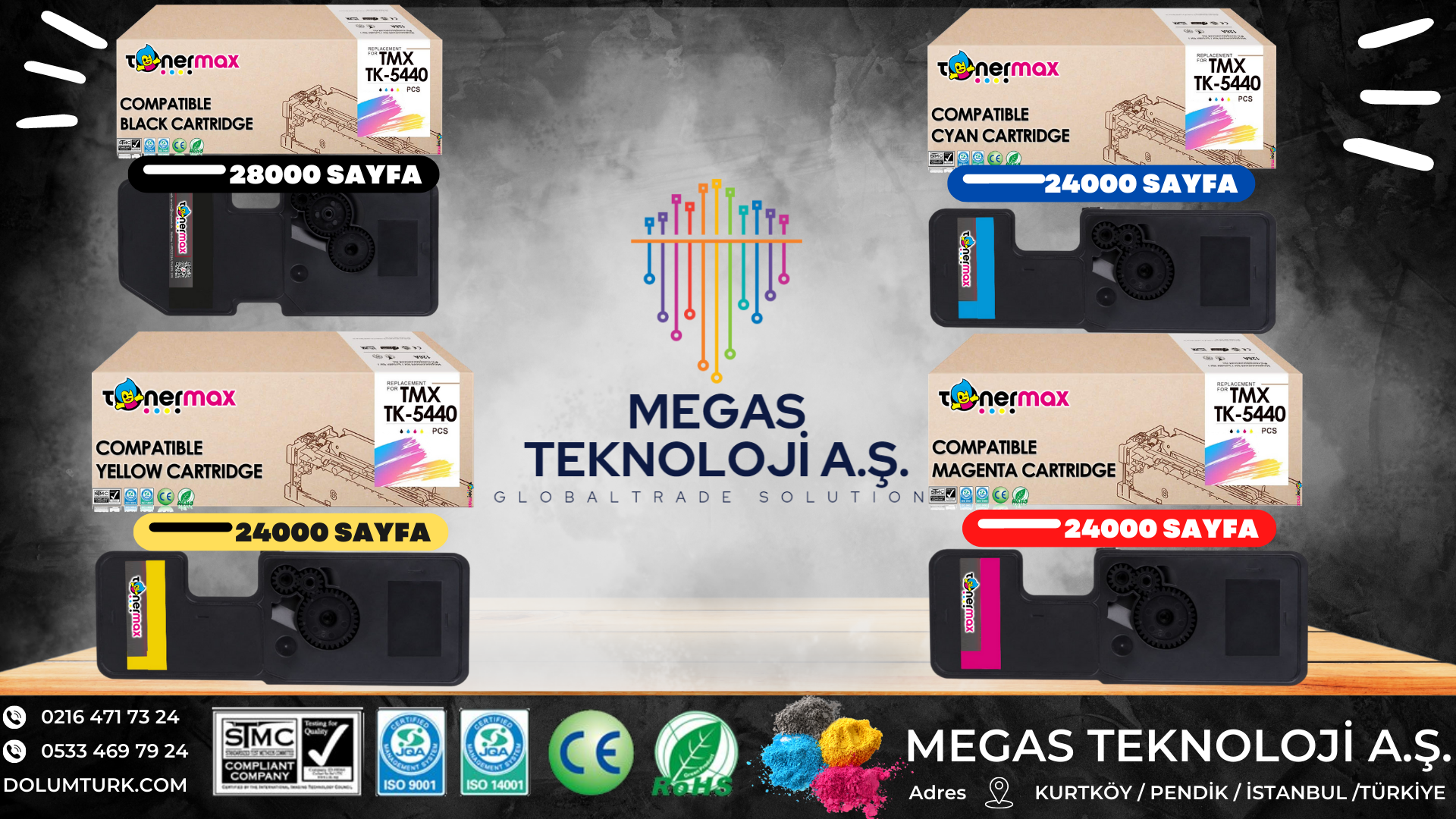 Kyocera TK-5440 Muadil Toner Takım / Kyocera ECOSYS PA2100 / MA2100