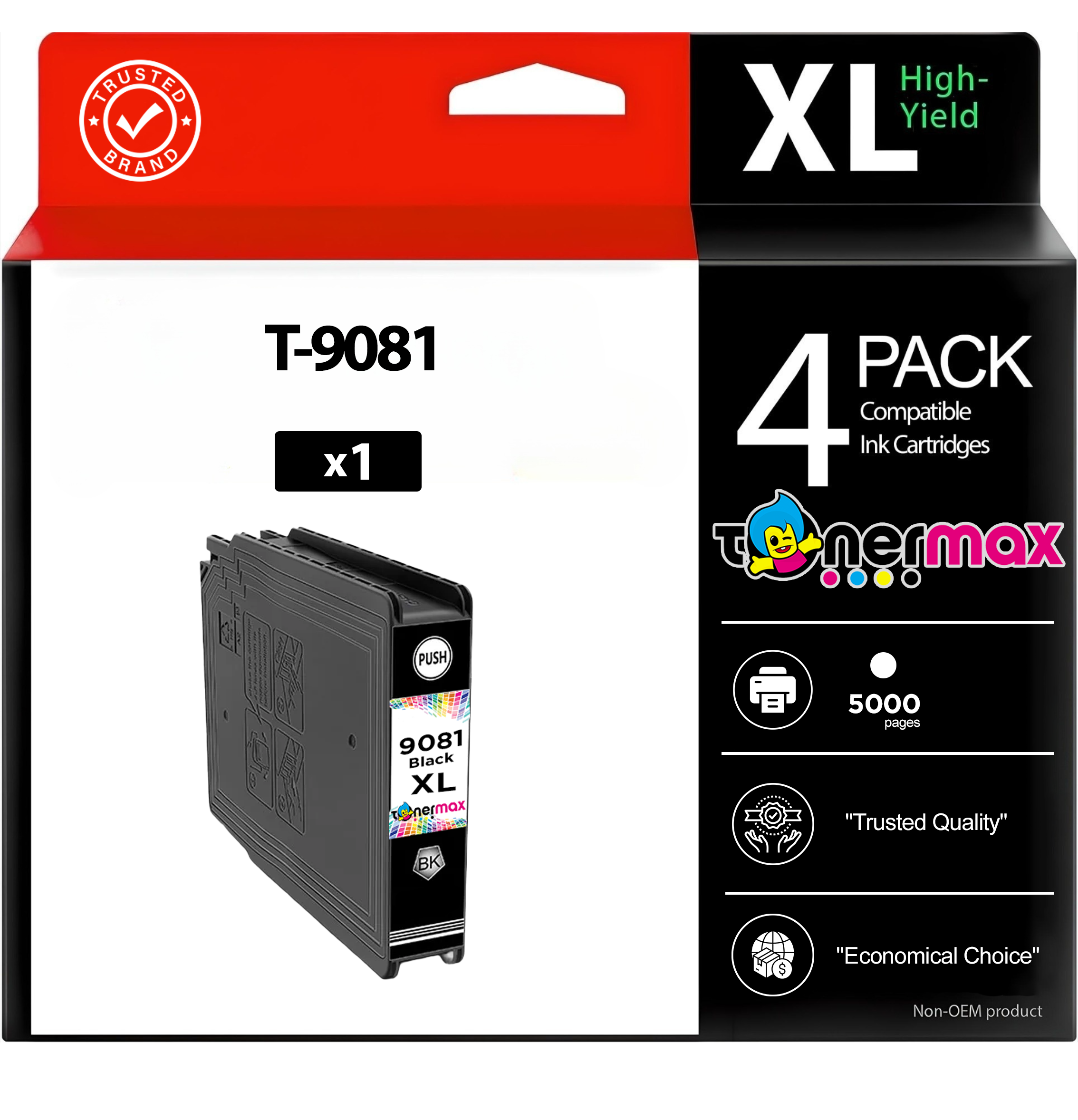 Tonermax T-9081 Siyah Muadil Toner - Ön Görünüm