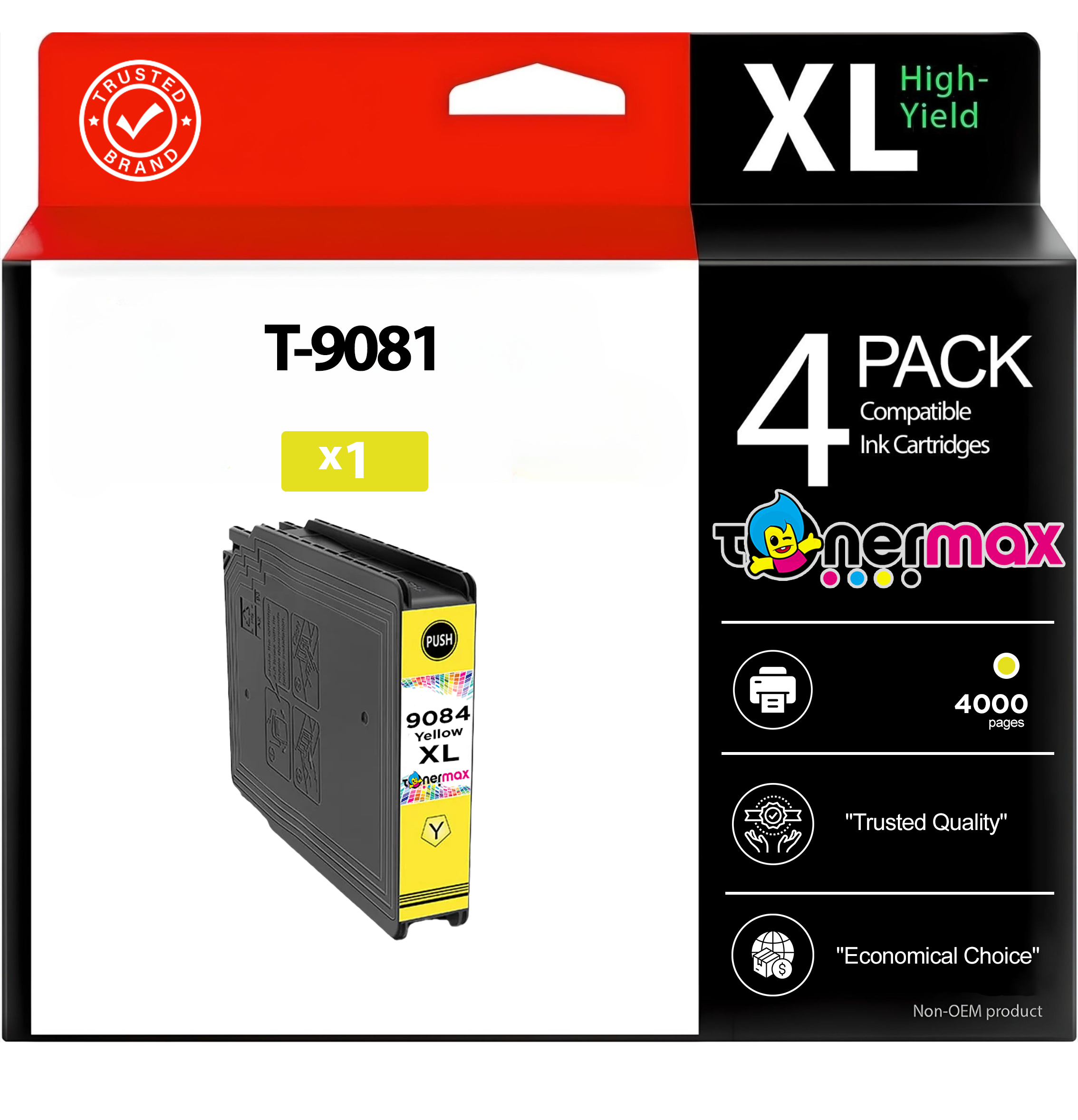Tonermax T-9081 Sarı Muadil Toner - Ön Görünüm