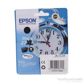 Epson 27XL / T2711XL / Work Force WF-3620 / WF-3640 / WF-7110 / WF-7610 / WF-7620 Orjinal Siyah Kartuş