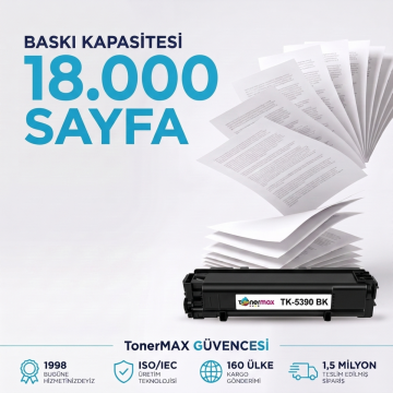 Kyocera TK-5390 Muadil Toner Siyah - Çipli / ECOSYS PA4500cx