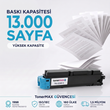 Kyocera TK-5390 Muadil Toner Mavi - Çipli / ECOSYS PA4500cx