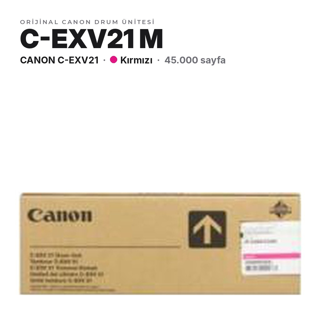 TonerMAX® Canon C-EXV21 Kırmızı Orijinal Drum Ünitesi