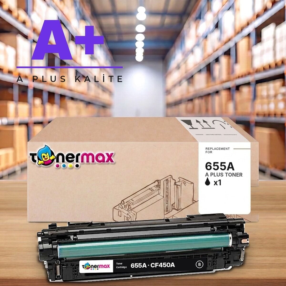 HP 655A CF450A Siyah A Plus muadil toner