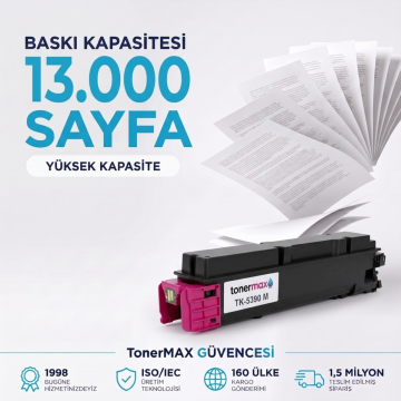 Kyocera TK-5390 Muadil Toner Kırmızı - Çipli / ECOSYS PA4500cx