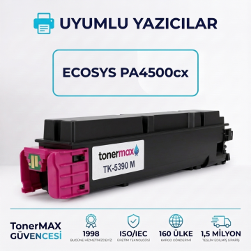 Kyocera TK-5390 Muadil Toner Kırmızı - Çipli / ECOSYS PA4500cx
