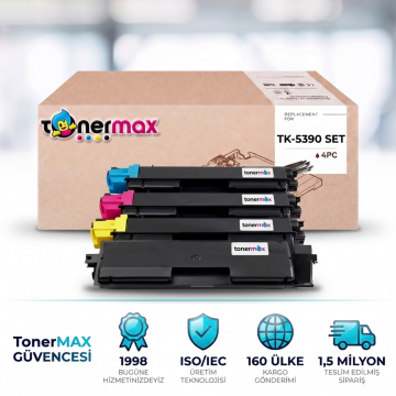Kyocera TK-5390 Muadil Toner Set (4 Renk) - Çipli / ECOSYS PA4500cx
