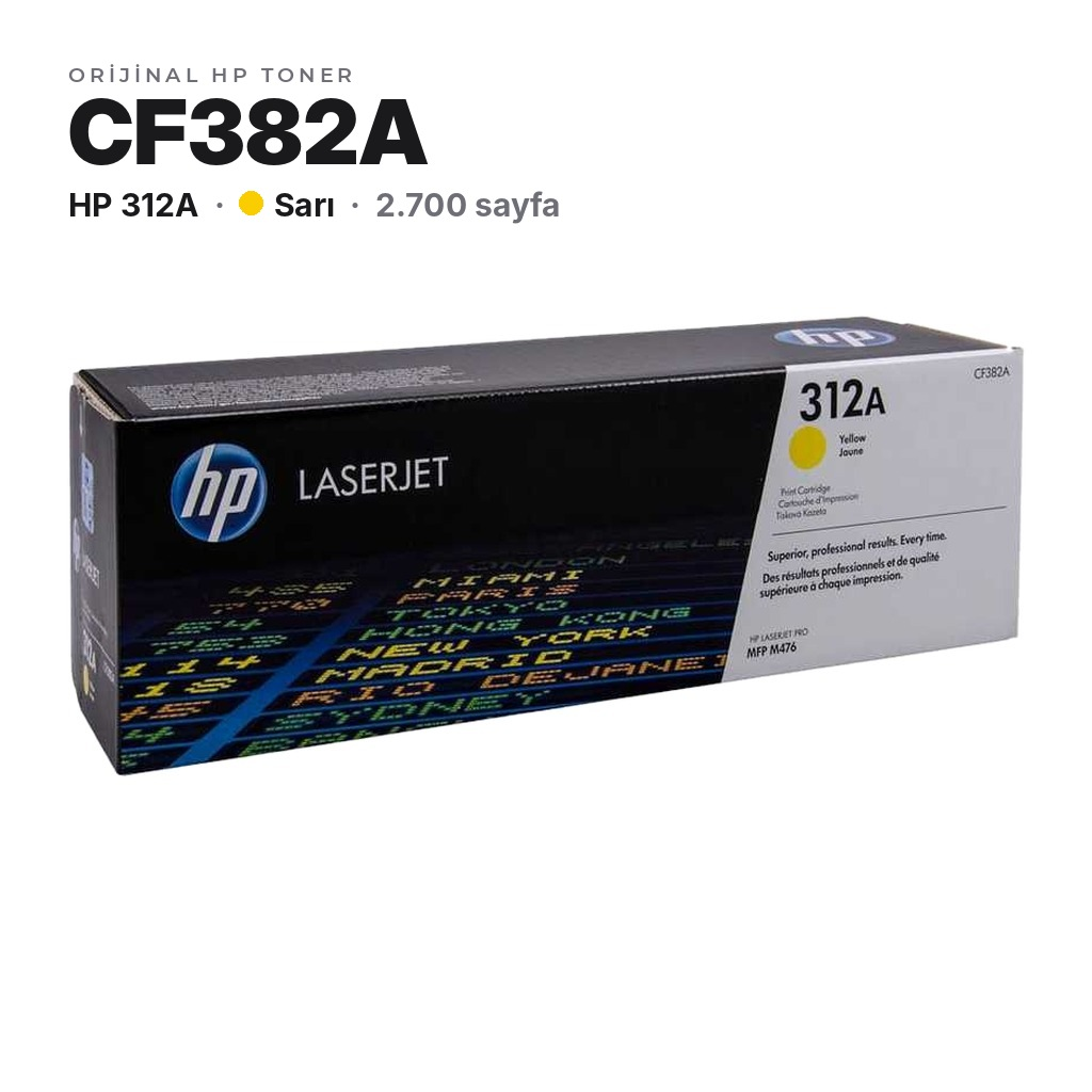 HP 312A CF382A Sarı orijinal toner