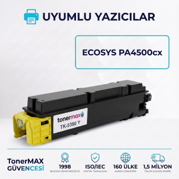 Kyocera TK-5390 Muadil Toner Sarı - Çipli / ECOSYS PA4500cx