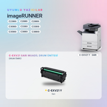 Canon C-EXV21 Sarı Muadil Drum Ünitesi / IR-C2380i / C2880 / C2880i / C3080i / C3380 / C3380i / C3580i / C3880 / C3880i