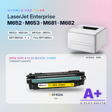 Hp 655A CF452A Sarı Muadil Toner A Plus / Color LaserJet Enterprise M652 / M653 / MFP M681 / M682