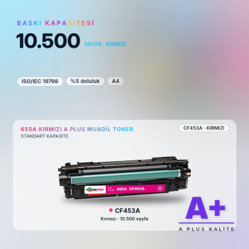 Hp 655A CF453A Kırmızı Muadil Toner A Plus / Color LaserJet Enterprise M652 / M653 / MFP M681 / M682