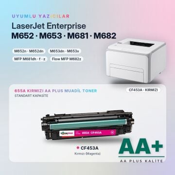 Hp 655A CF453A Kırmızı Muadil Toner AA Plus / Color LaserJet Enterprise M652 / M653 / MFP M681 / M682