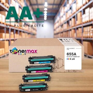 Hp 655A CMYK Muadil Toner Seti AA Plus / Color LaserJet Enterprise M652 / M653 / MFP M681 / M682 / CF450A / CF451A / CF452A / CF453A