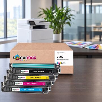 Hp 212A CMYK Muadil Toner Seti - Çipli / Color LaserJet Enterprise M554 / M555 / MFP M578 / W2120A / W2121A / W2122A / W2123A