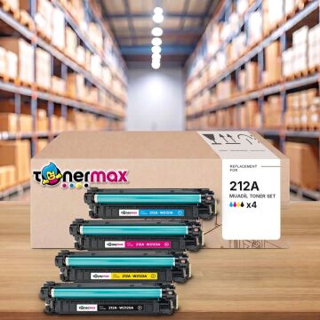 Hp 212A CMYK Muadil Toner Seti - Çipli / Color LaserJet Enterprise M554 / M555 / MFP M578 / W2120A / W2121A / W2122A / W2123A
