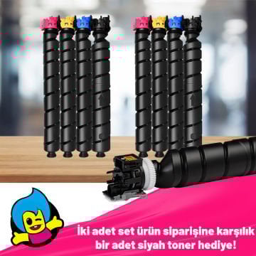 Kyocera TK-8375 Muadil Toneri Takım 2'li Avantaj Paket + 1 Siyah Hediye / Kyocera Taskalfa 3554ci
