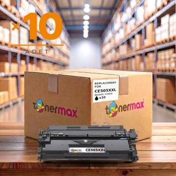 HP CE505XXL / P2050 / P2055 Muadil Toneri - 10'lu Paket