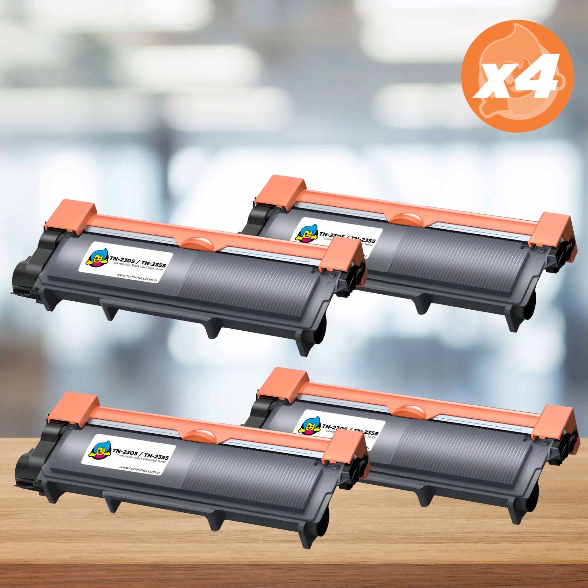 Brother TN-2355/TN-2305 Muadil Toner 4 'lÜ Avantaj Paket / DCP-L2500 / L2520 /L2540 / HL-L2300 / L2340 / L2360 / L2365 / MFC-L2700 / L2720 / L2740