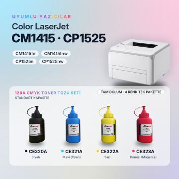 HP 128A CE320A Toner Tozu Set / CM1415 / CP1525
