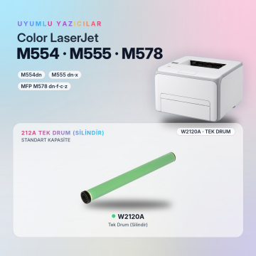 Hp 212A W2120A Tek Drum Silindir / Color LaserJet Enterprise M554 / M555 / MFP M578