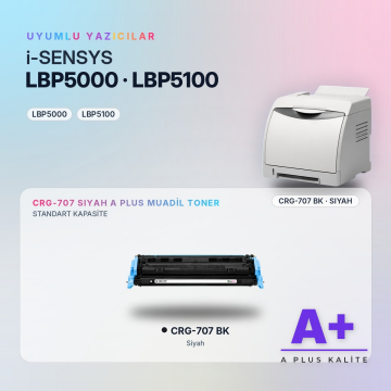 Canon CRG-707 Siyah Muadil Toner A Plus / LBP5000 / LBP5100