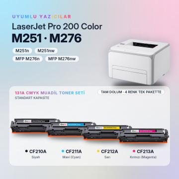 Hp 131A CF210A Muadil Toner Set - A Plus/ Pro 200 M276 / M251