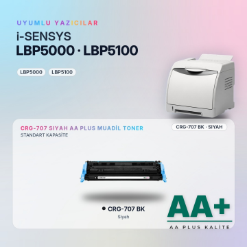 Canon CRG-707 Siyah Muadil Toner AA Plus / LBP5000 / LBP5100
