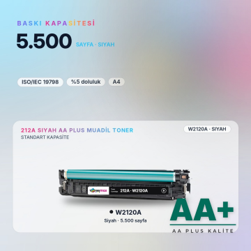 Hp 212A W2120A Siyah Muadil Toner AA Plus / Color LaserJet Enterprise M554 / M555 / MFP M578