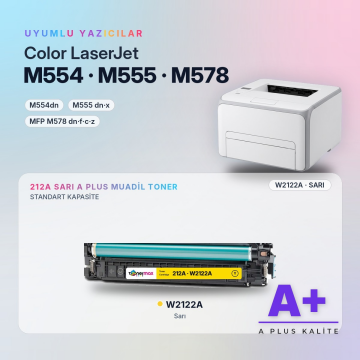 Hp 212A W2122A Sarı Muadil Toner A Plus / Color LaserJet Enterprise M554 / M555 / MFP M578