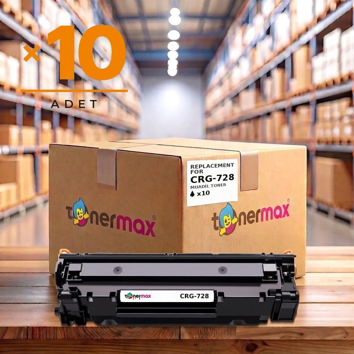 TonerMAX® CRG728 Muadil Toner — 10'lu Paket