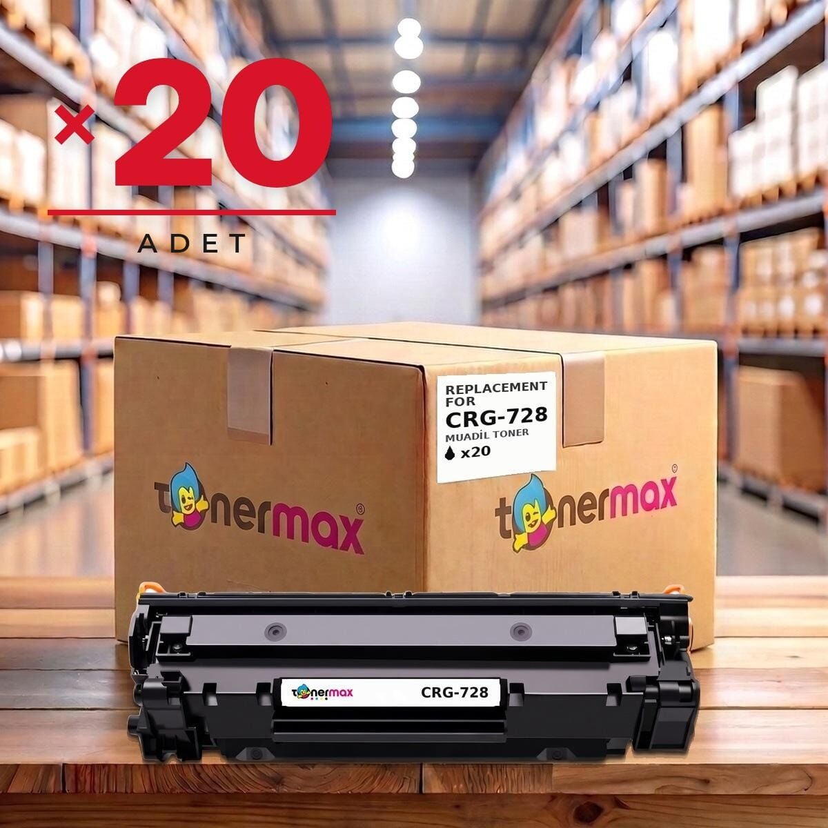 TonerMAX® CRG728 Muadil Toner — 20'li Paket