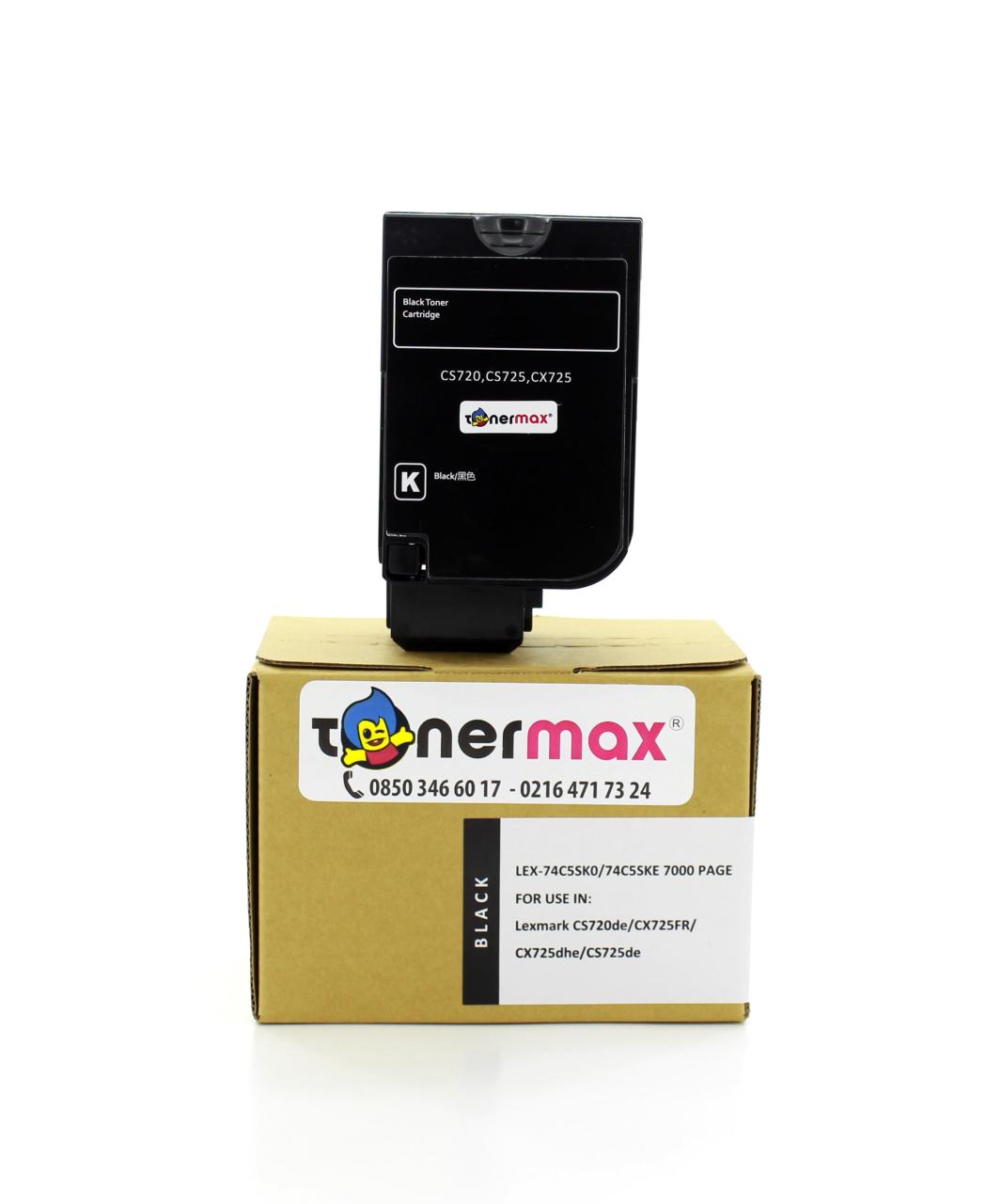 Lexmark CS720-74C5HK0 Siyah Muadil Toner Yüksek Kapasiteli