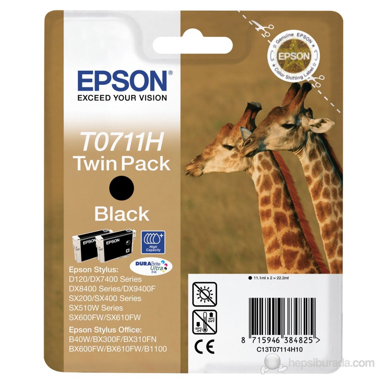 Epson T0711H Siyah Orjinal Kartuş