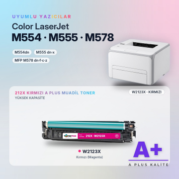 Hp 212X W2123X Kırmızı Muadil Toner A Plus / Color LaserJet Enterprise M554 / M555 / MFP M578