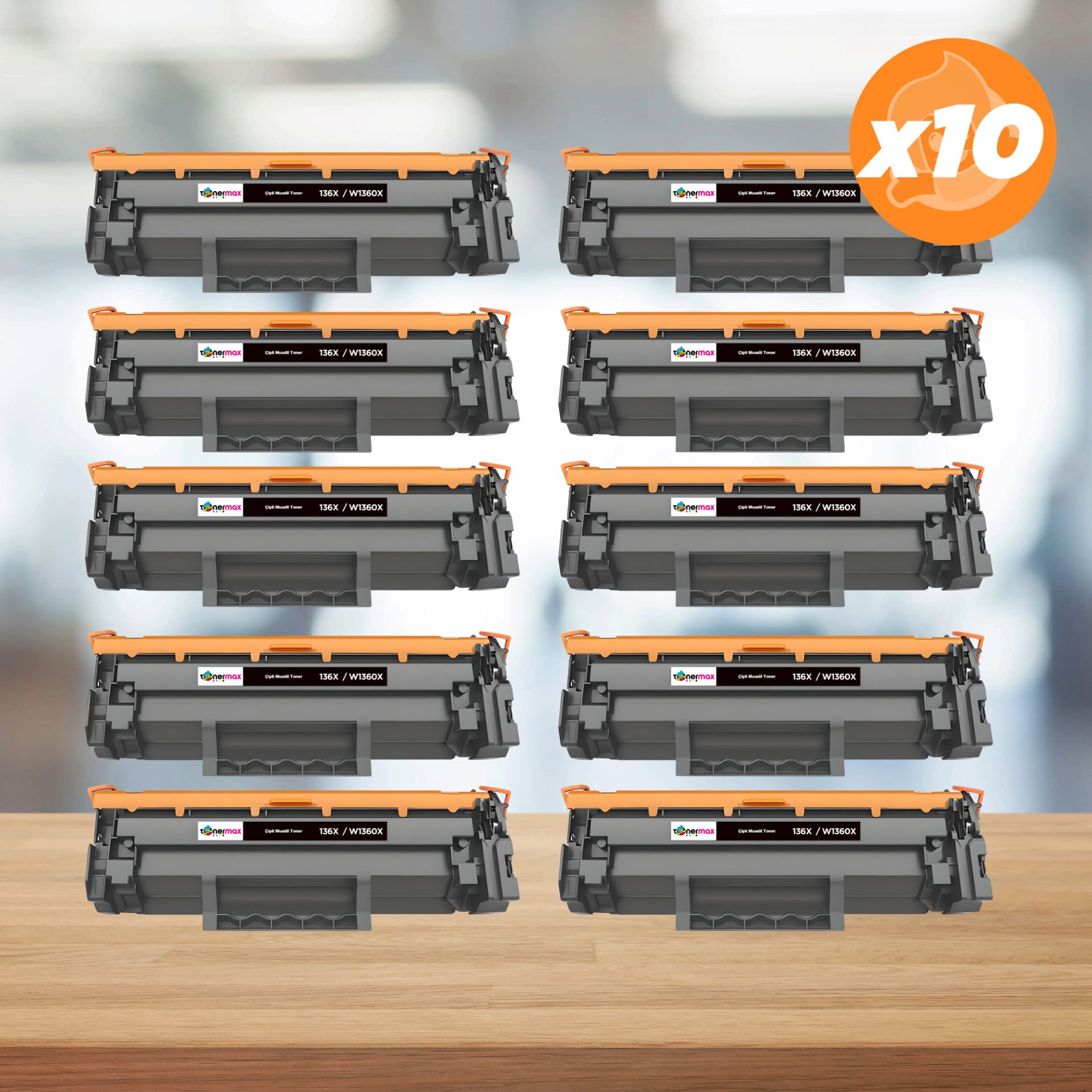 Hp 136X-W1360X Muadil Toner - Çipli 10'lu Paket / M211 / M236 Yüksek Kapasite