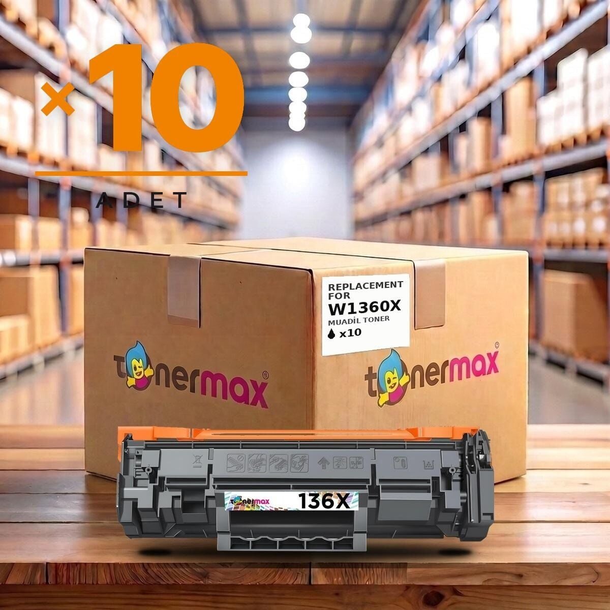 TonerMAX® W1360X Muadil Toner — 10'lu Paket