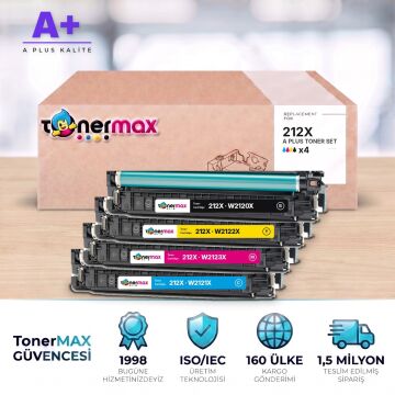 Hp 212X CMYK Muadil Toner Seti A Plus / Color LaserJet Enterprise M554 / M555 / MFP M578 / W2120X / W2121X / W2122X / W2123X